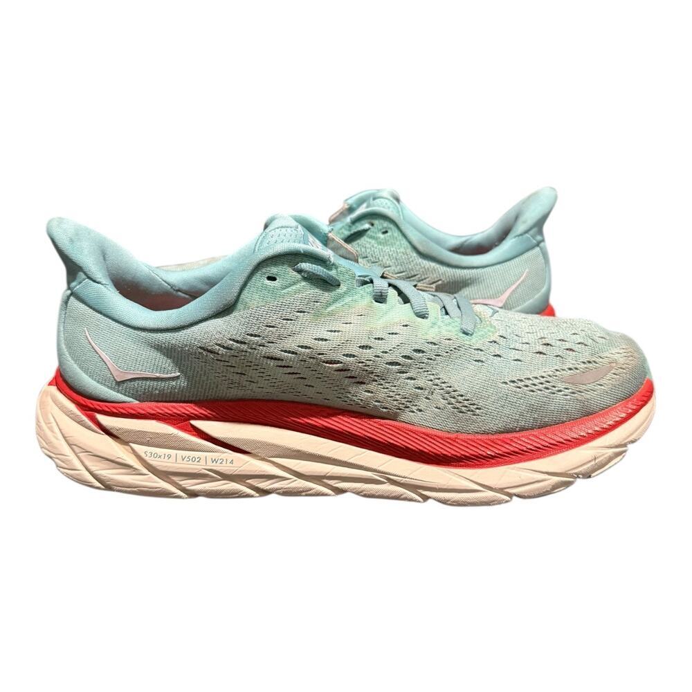 Hoka One One Clifton 8 Womens Size 8 B Sneakers Walking Aquarelle - Picture 8 of 9